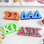 Personalised 3D Multicolour Sorority 2-3 Greek Letters Desk Dorm Decor Birthday Gift for Sisters Friends