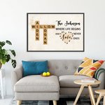 Personalized Crosswords Scrabble Puzzle Art Poster Framed Frameless Painting with Name Birthday Housewarming Gift for Family Member
