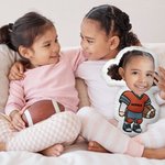 Oreiller personnalisé en forme humaine avec photo de visage de football amusant et nom Cadeau d'anniversaire pour garçons et filles