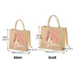 Personalisierte Peter Hase Jute Tasche mit Initiale und Namen Tote Bag Osterei Korb Geburtstag Ostern Urlaub Geschenk für Kinder