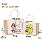 Personalisierte Cartoon-Charakter Kaninchen Küken große Jutetasche Tote Bag mit Namen Eier Jagd Party Gunst Ostern Geschenk für Jungen Mädchen