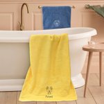 Personalised Embroidery Animal Super Absorbent 100% Cotton Face Towel Bath Towel with Name Housewarming Home Decor Gift for Family Friends