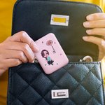 Personalised Cartoon Character Portable LED Double-Sided Compact Makeup Mirror with Birth Flower and Name Birthday Bridesmaid Gift for Women Girls