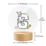 Personalisierte Cute Bunny Karotte Floral Initial LED-Nachtlicht mit hölzernen Basis und Name Ostern Party Zimmer Dekoration Geschenk für Jungen Mädchen