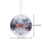 Personnalisé The Eras Tour Friendship Bracelet Design Photo Ceramic Christmas Ornament with City and Year Christmas Tree Decor Gift for Music Lover