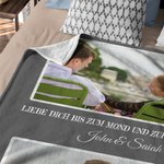 Personalisierte Frohen Valentinstag 1-9 Fotos Weiche Decke mit Text Namen Hausdeko Valentinstag Geburtstag Geschenk für Familie Paar