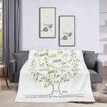 Personalised Family Tree Soft Blanket with 2-20 Names Birthday Mother's Day Gift for Family