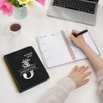 Personalised Floral Initial 2025 Planner Spiral A5 Name Notebook with Weekly and Monthly Planning Pages Graduation New Year Gift for Family Friends