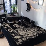 Personnalisé Moon Vintage Skull Floral Design Soft Throw Blanket with Name Gothic Style Home Decor Halloween Gift for Friend Family