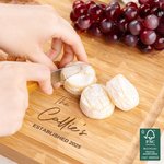 Gepersonaliseerde Naam Datum FSC Bamboo Gravure Charcuterie Snijplank met Sap Groove Bruiloft Housewarming Kerstcadeau voor Familie