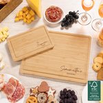 Gepersonaliseerde Naam Datum FSC Bamboo Gravure Charcuterie Snijplank met Sap Groove Bruiloft Housewarming Kerstcadeau voor Familie