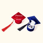Gepersonaliseerde Class of 2025 Graduation Cap Design Ring Box met naam en tekst Afstudeergeschenk voor afgestudeerde