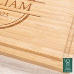 Personalised Initial Name FSC Bamboo Engraved Charcuterie Chopping Board with Juice Groove Wedding Housewarming Gift for Family
