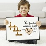 Personalized Crosswords Scrabble Puzzle Art Poster Framed Frameless Painting with Name Birthday Housewarming Gift for Family Member