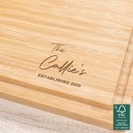 Gepersonaliseerde Naam Datum FSC Bamboo Gravure Charcuterie Snijplank met Sap Groove Bruiloft Housewarming Kerstcadeau voor Familie