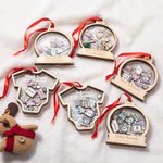 Gepersonaliseerd 4D Shake Baby's Eerste Kerstbal Ornament met Gegraveerde Tekst Kerstboom Hangdecoratie Cadeau voor Baby Jongens Meisjes