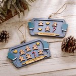 Personalizado 1-10 Gingerbread Man Cat Dog Cookie Adorno de Navidad de madera con el nombre grabado y el título de la decoración del árbol de Navidad de regalo para la familia de los niños