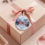 Personnalisé The Eras Tour Friendship Bracelet Design Photo Ceramic Christmas Ornament with City and Year Christmas Tree Decor Gift for Music Lover