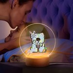 Personalisierte Cute Bunny Karotte Floral Initial LED-Nachtlicht mit hölzernen Basis und Name Ostern Party Zimmer Dekoration Geschenk für Jungen Mädchen