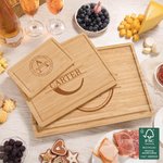 Personalised Initial Name FSC Bamboo Engraved Charcuterie Chopping Board with Juice Groove Wedding Housewarming Gift for Family