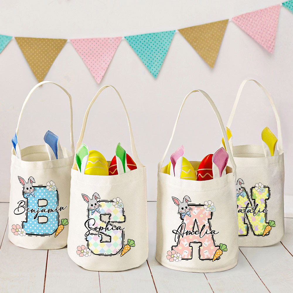 Panier de carottes de lapin de Pâques personnalisé avec nom Cadeau d'anniversaire de Pâques pour les garçons et les filles