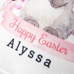 Personalisierter Niedlicher Osterhase Korb mit Namen und Hasenohren Wiederverwendbare Eimertasche Eiersuche Ostern Geschenk für Jungen Mädchen