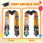 Personalized Multicolor Photo Graduation Stole with Text Class of 2025 Graduation Gift for Unisex Graduates