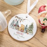 Personalized Classic Winnie the Pooh Theme Ceramic Christmas Ornament with Name Baby Shower First Christmas Gift for Newborns