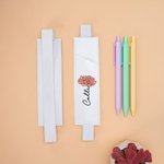Personalised Birth Flower Elastic Leather Pen Case Holder Bookmark with Name Birthday  Stationery Supplies Gift for Bookworm Book Lover