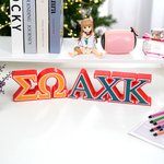 Personalised 3D Multicolour Sorority 2-3 Greek Letters Desk Dorm Decor Birthday Gift for Sisters Friends