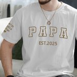 Personalized Faux Embroidered Dad T-Shirt Sweatshirt Hoodie with Est Year and Kid Names Father's Day Birthday Gift for Him