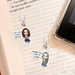Gepersonaliseerde Cartoon Book Lover Micro USB Type C Lighting Port Dust Plug Bedelaccessoire voor iPhone Laptop Tablet Verjaardagscadeau voor vrouwen meisjes