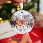 Personnalisé The Eras Tour Friendship Bracelet Design Photo Ceramic Christmas Ornament with City and Year Christmas Tree Decor Gift for Music Lover