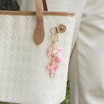 Personalized Gradient Butterfly Cross Charm Keychain with Initial and Tassel Prayer Religious Birthday Gift for Women Christian