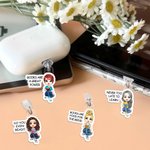 Gepersonaliseerde Cartoon Book Lover Micro USB Type C Lighting Port Dust Plug Bedelaccessoire voor iPhone Laptop Tablet Verjaardagscadeau voor vrouwen meisjes