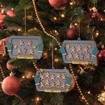 Personalizado 1-10 Gingerbread Man Cat Dog Cookie Adorno de Navidad de madera con el nombre grabado y el título de la decoración del árbol de Navidad de regalo para la familia de los niños