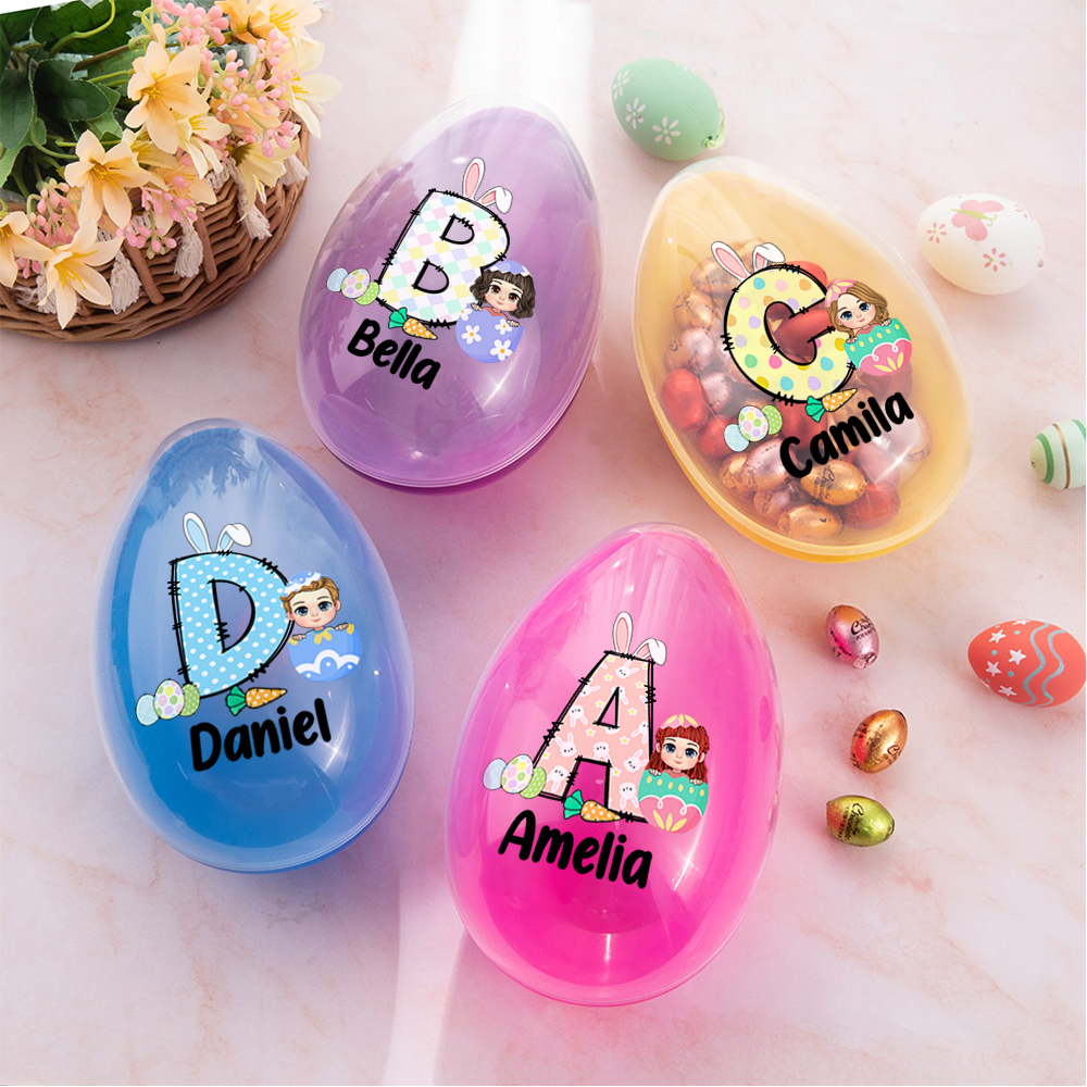 Oeufs de Pâques personnalisés Oeufs de Pâques Jumbo à remplir avec un nom Cadeau de Pâques pour les enfants
