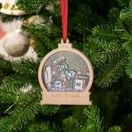 Gepersonaliseerd 4D Shake Baby's Eerste Kerstbal Ornament met Gegraveerde Tekst Kerstboom Hangdecoratie Cadeau voor Baby Jongens Meisjes