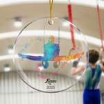 Gepersonaliseerd aquarel Gymnastiek Sport Silhouet Acryl Kerst Ornament met Naam Kerstboom Decor Cadeau voor Gymnasten