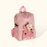 Personalisierter Niedlicher Abnehmbarer Teddybär Rucksack Schultasche mit Namen Kinderzimmer Kindertag Zurück zu Schule Geschenk für Kinder