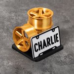 Personalised 3D Printed Stacked Wheel Licence Plate Design Partitioned Pen Holder with Text Desk Organizer Office Accessories Gift for Car Lovers