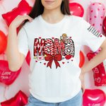 Felpa e maglietta multicolore con stampa titolo cupido fiocco cuore personalizzabile con 1-16 nomi regalo per festa della mamma e San Valentino
