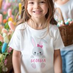 Personalized Easter Bunny 100% Cotton Kids T-shirt Baby Bodysuit with Name Easter Party Gift for Boys Girls
