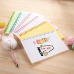 Personalized Cartoon Character Easter Egg Initial A5 Lined Page Spiral Notebook with Name and Bunny Pom Pen Easter Back to School Gift for Kids