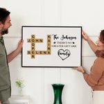 Personalized Wood Grain Scratches Background Crossword Puzzle Art Canvas Poster Framed Frameless Painting Home Decor Birthday Gift for Family Friends