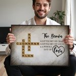 Personalized Wood Grain Scratches Background Crossword Puzzle Art Canvas Poster Framed Frameless Painting Home Decor Birthday Gift for Family Friends