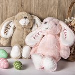 Personlig kanin fylld plyschleksak med glitternamn påsk födelsedagspresent för barn
