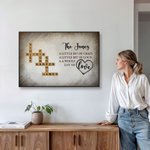 Personalized Wood Grain Scratches Background Crossword Puzzle Art Canvas Poster Framed Frameless Painting Home Decor Birthday Gift for Family Friends