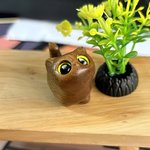 Personalised Mini Cute Cat Wooden Carved Statue Collectible Figurine with Engraved Name Handmade Home Desk Decor Birthday Gift for Cat Lovers