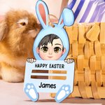 Personlig pengahållare i trä med namn för tecknad kaninfigur Påskkorgen fylls på Present till barn Vuxna